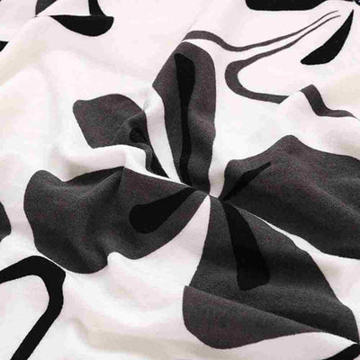 Fodera Per Sedia Floreale (Bianco-Nero)
