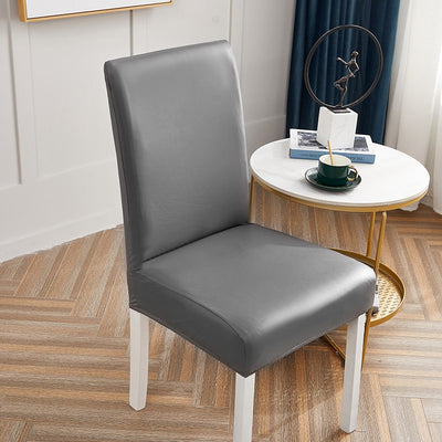 Fodera Per Sedia In Ecopelle Grigio Antracite