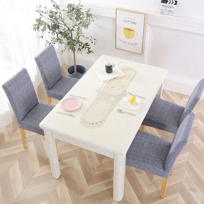 Fodera Per Sedia In Tessuto Grigio Blu
