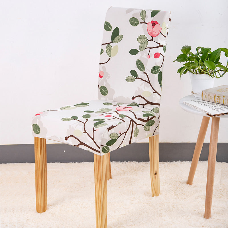 Fodera Per Sedia Floreale (Verde-Rosa)
