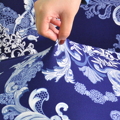 Coprisedia Vintage Bianco E Blu