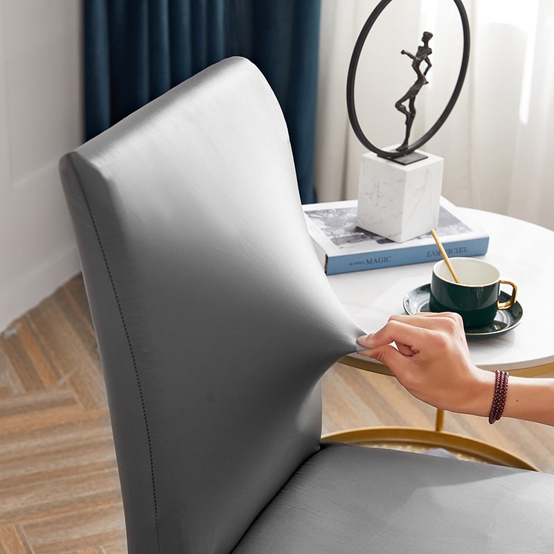 Fodera Per Sedia In Ecopelle Grigio Antracite