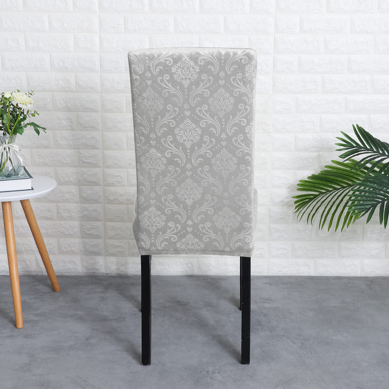 Fodera Per Sedia In Velluto Grigio Lily