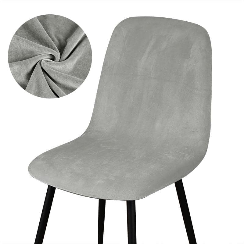 Fodera Per Sedia Scandinava In Velluto Grigio Metallo