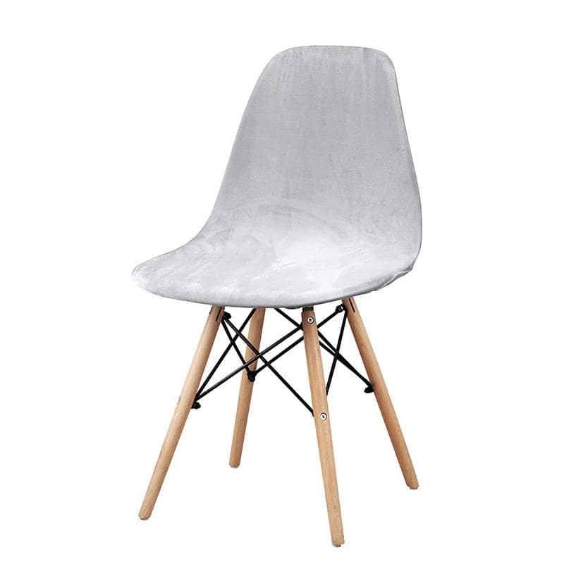 Fodera Per Sedia Scandinava In Velluto Argento