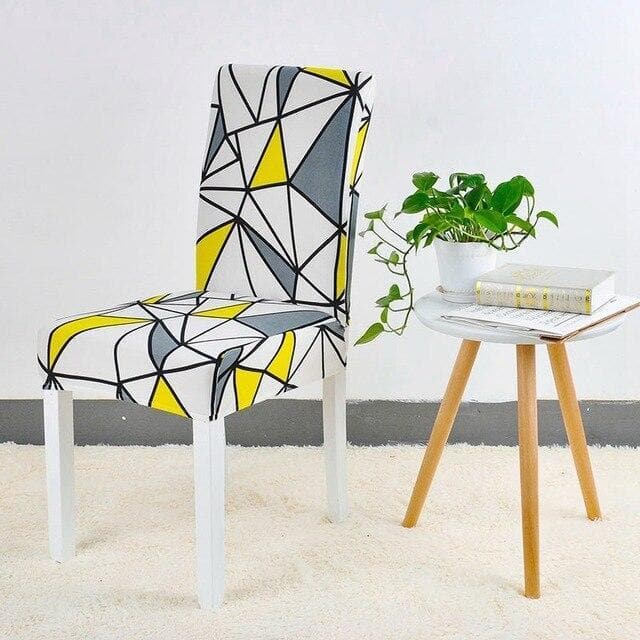 Fodera Per Sedia Alla Moda Grigia E Gialla