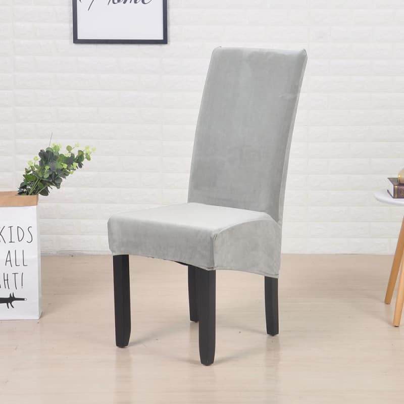 Fodera Per Sedia Grande In Velluto Grigio Metallizzato