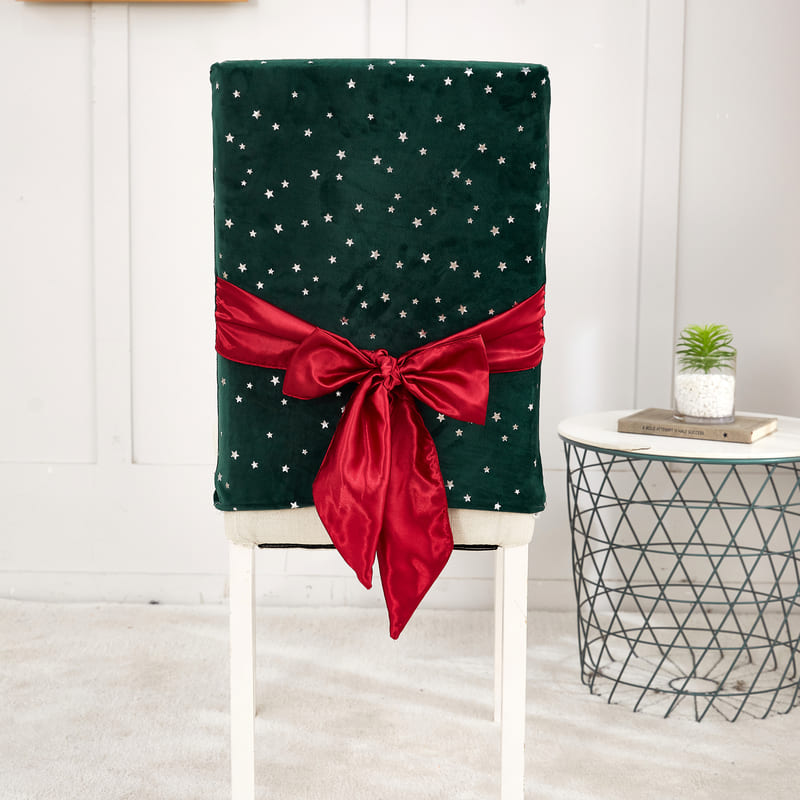 Fodera Per Sedia Natalizia In Velluto Verde