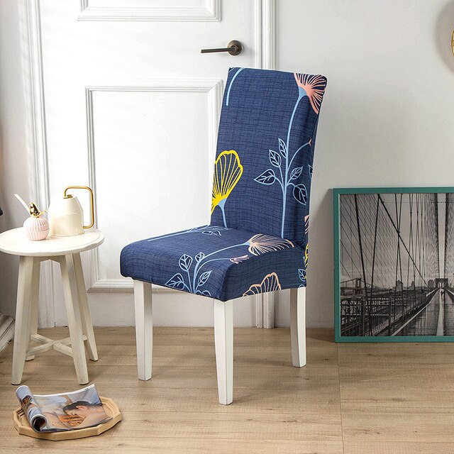 Coprisedia Con Motivo Vegetale Blu Scuro