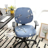 Fodera Per Sedia Da Ufficio Blu Con Fiori Bianchi Oliva