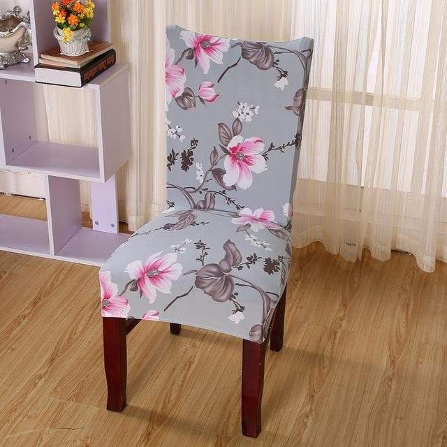 Coprisedia Grigio Con Fiori Rosa