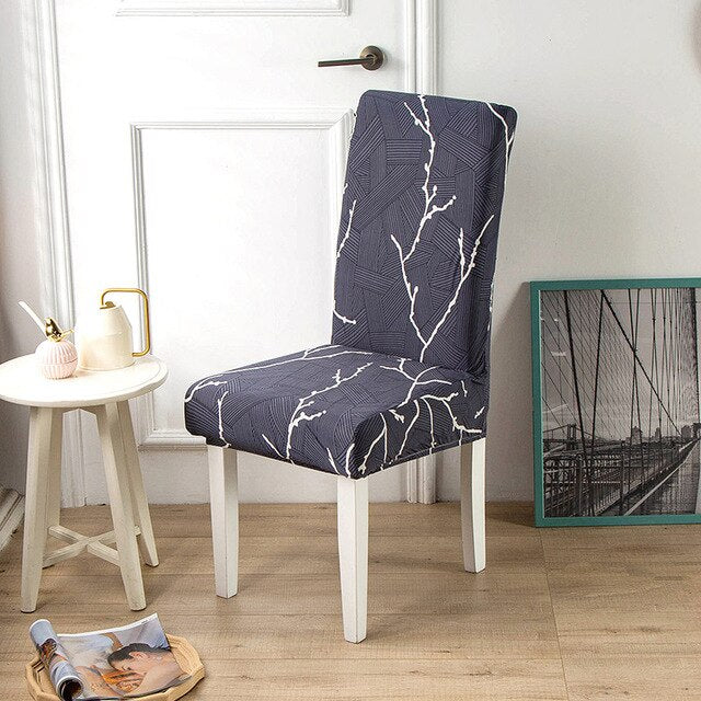 Coprisedia Grigio Con Rami Bianchi