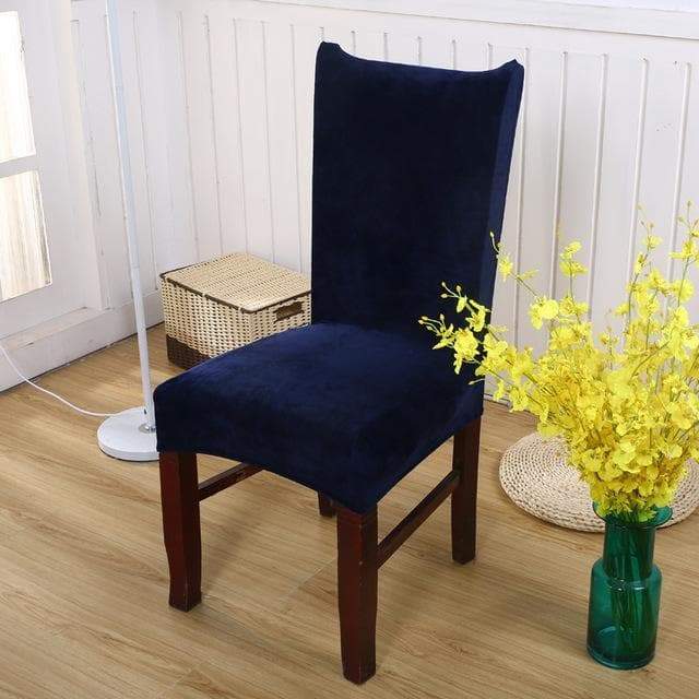 Fodera Per Sedia In Velluto Blu Navy
