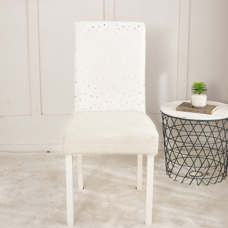 Fodera Per Sedia Natalizia In Velluto Bianco